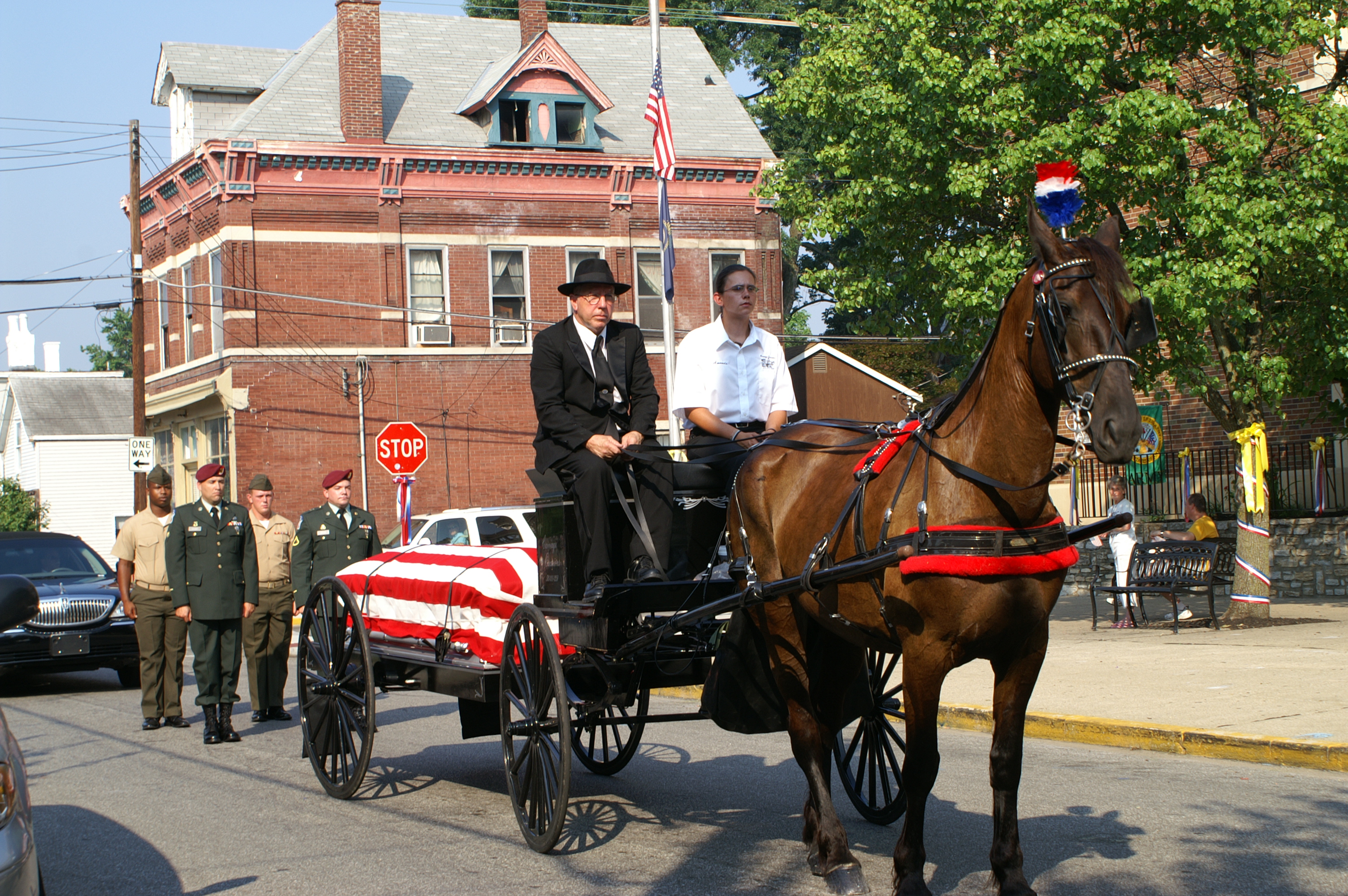 Fancy taking a active duty soldie killed in action for his honorable last ride around his town prior to his military funeral in Kentucky