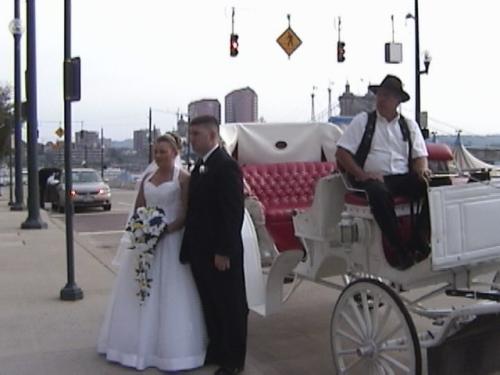 Steve & Fancy dropping the bride and groom at their receiption in Cincinnati OH